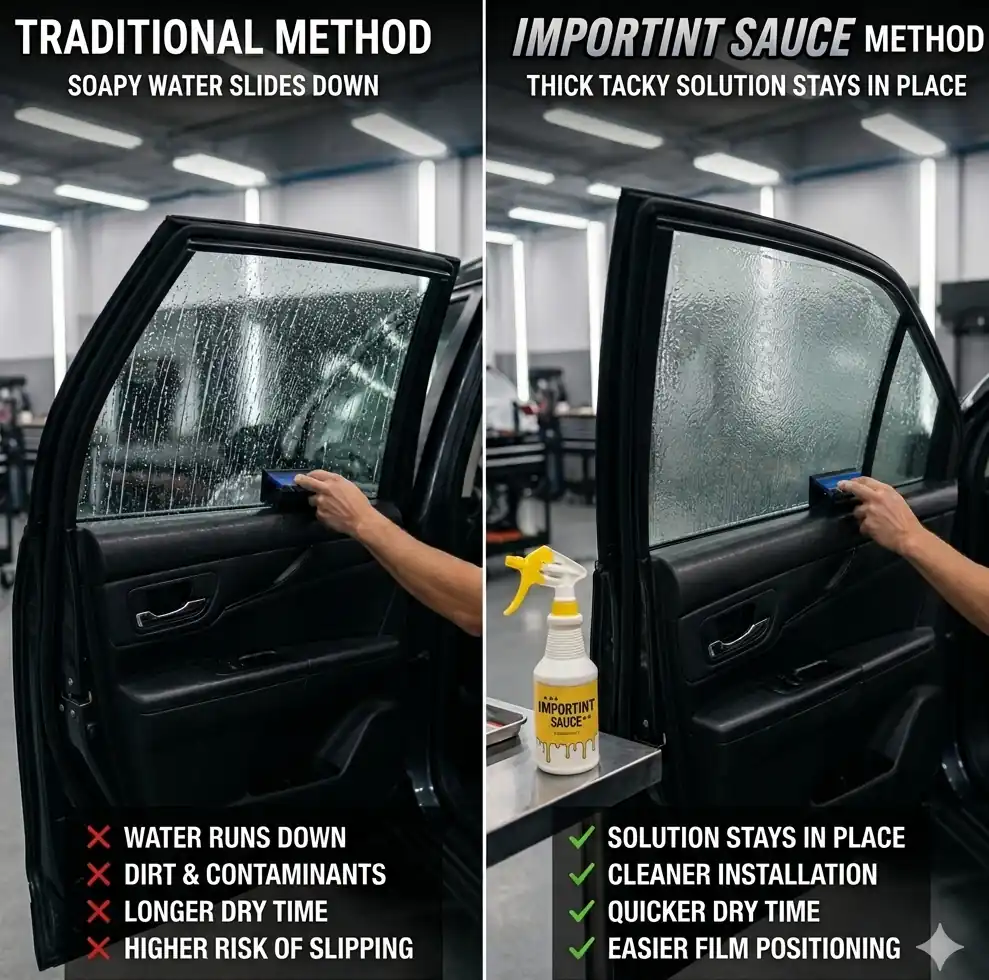 Best window tint installation solution comparison - slip vs tack vs gel